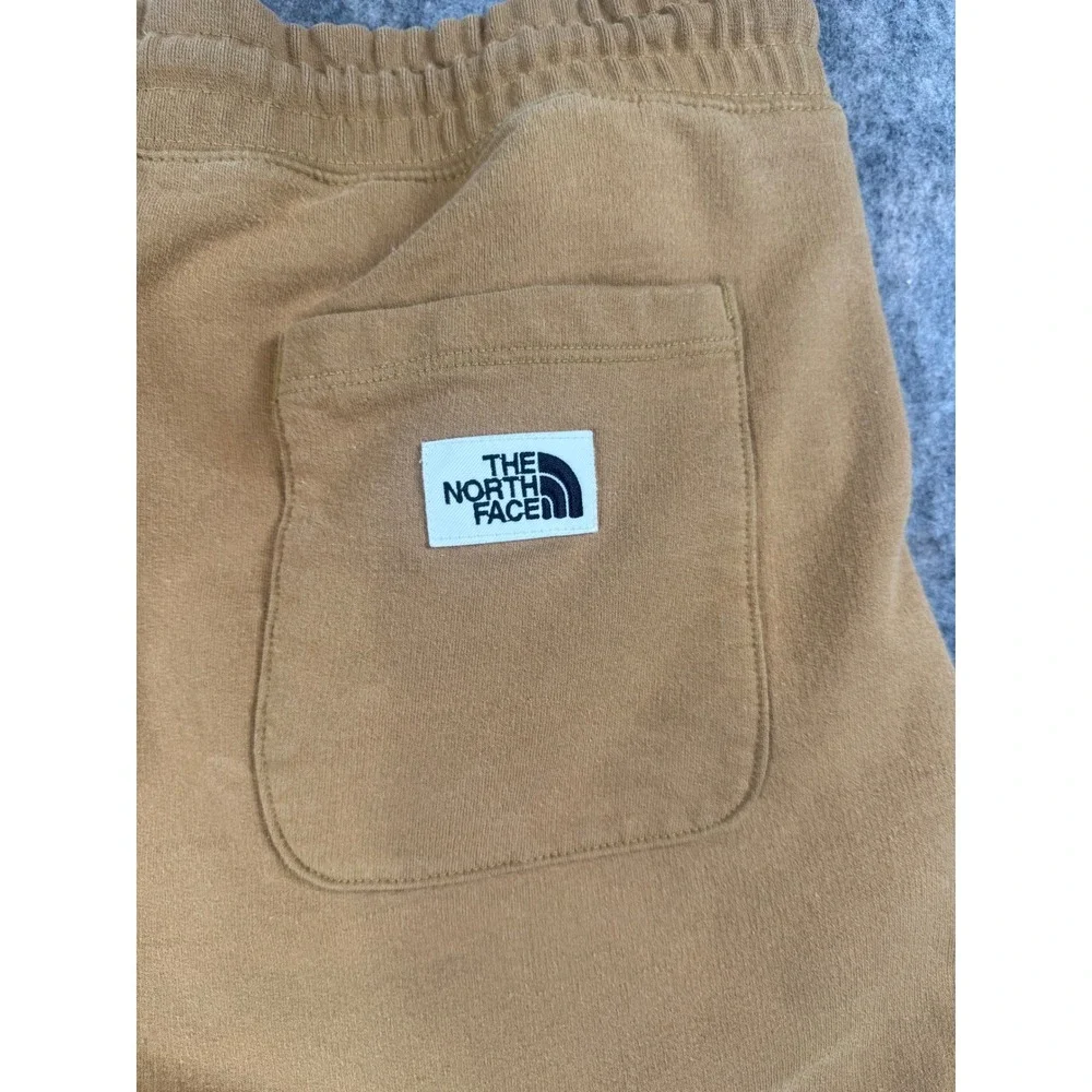The North Face Mens XL Fleece Joggers Tan Brown Drawstring Sweatpants Logo XL/TG